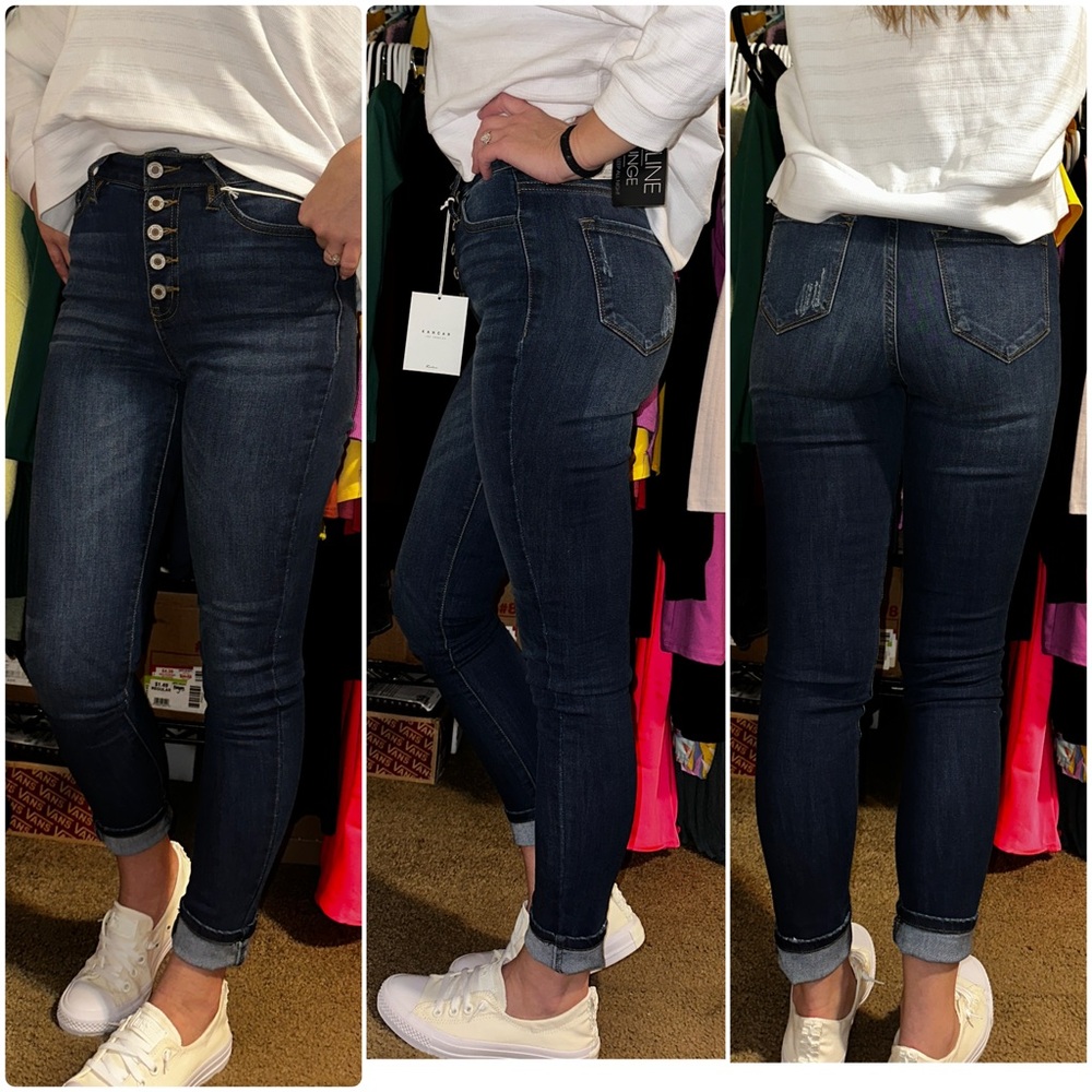 KanCan, Skinny Jeans, Dark Blue High-Waisted Women Jeans, sz 3/25, NWT